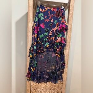 A+O Floral Ruffle Skirt